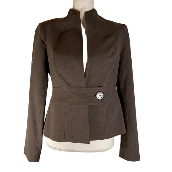 Donna Degnan Jacket Blazer‎ Brown Career Business Button Closure Workwear Size 6 - Picture 1 of 12